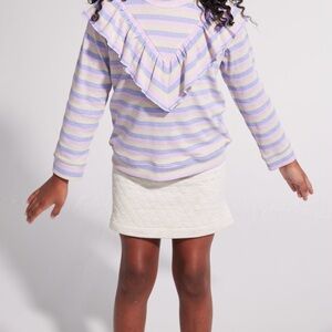 BISBY Kids' Quilted Mini Skirt—Light Grey | 7